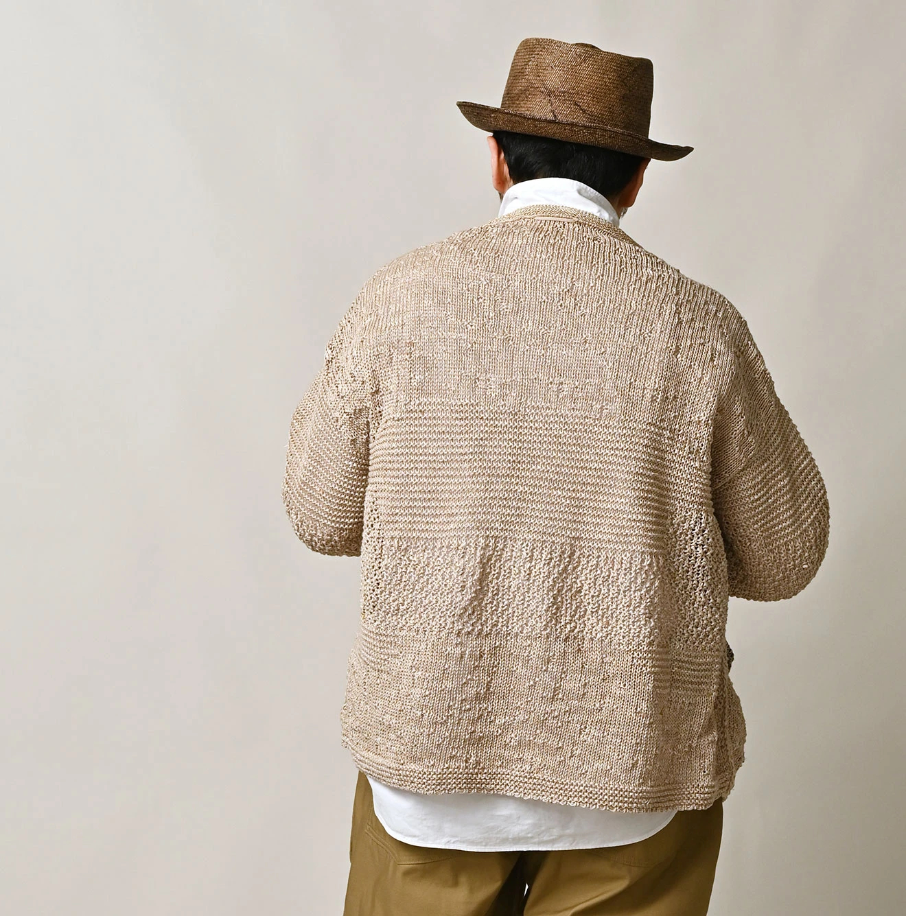 45R(フォーティファイブアール) |リネンギマの908パッチワーク馬セーター（ホワイトトップ）