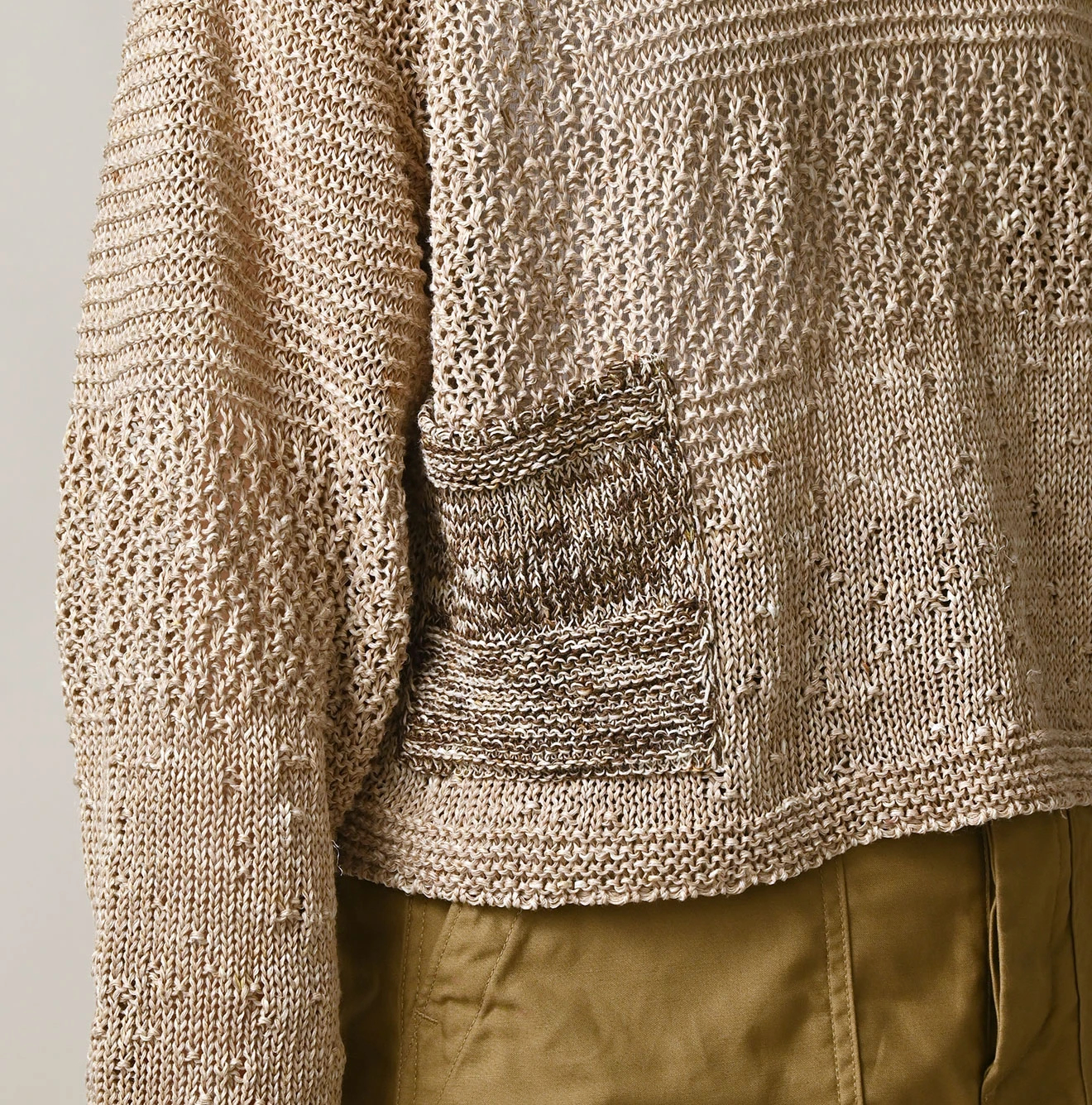 45R(フォーティファイブアール) |リネンギマの908パッチワーク馬セーター（ホワイトトップ）