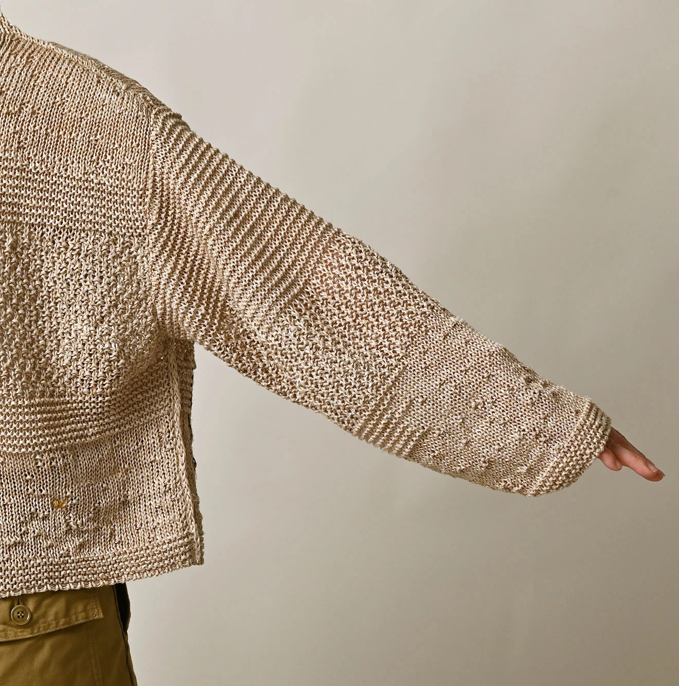 45R(フォーティファイブアール) |リネンギマの908パッチワーク馬セーター（ホワイトトップ）