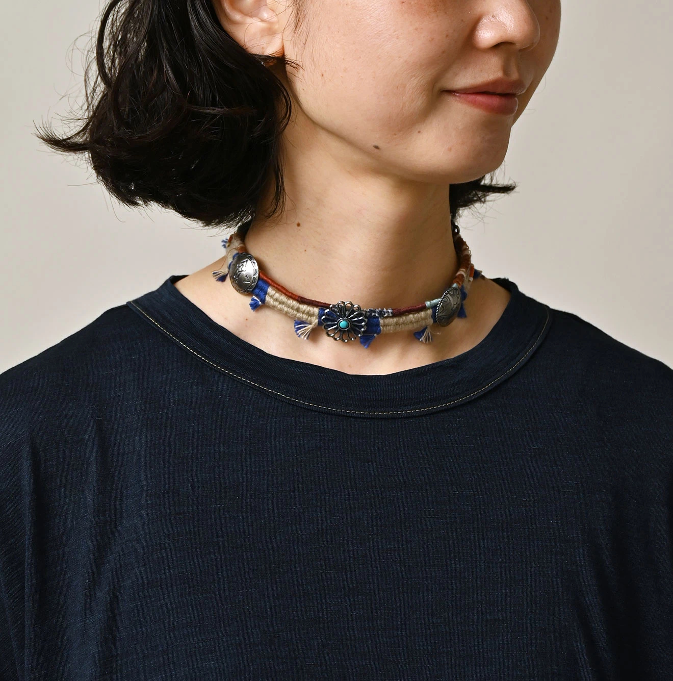 45R(フォーティファイブアール) |天竺のパフドレス（インディゴ）