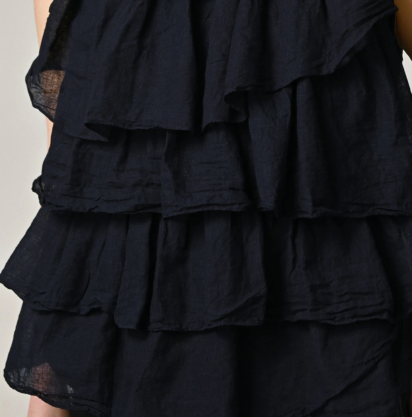 45R(フォーティファイブアール) |天竺×ガーゼのフリルキャミ（インディゴ）