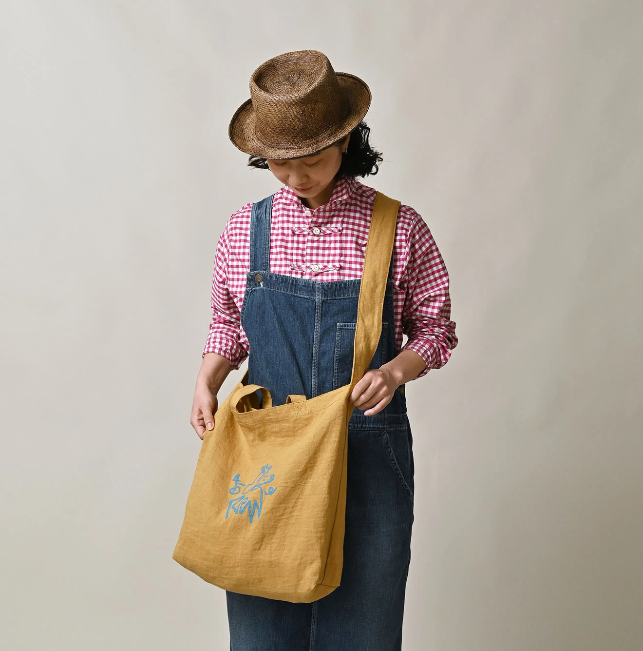 45R(フォーティファイブアール) |インドリネンのナスッピーくん45星トート（中）