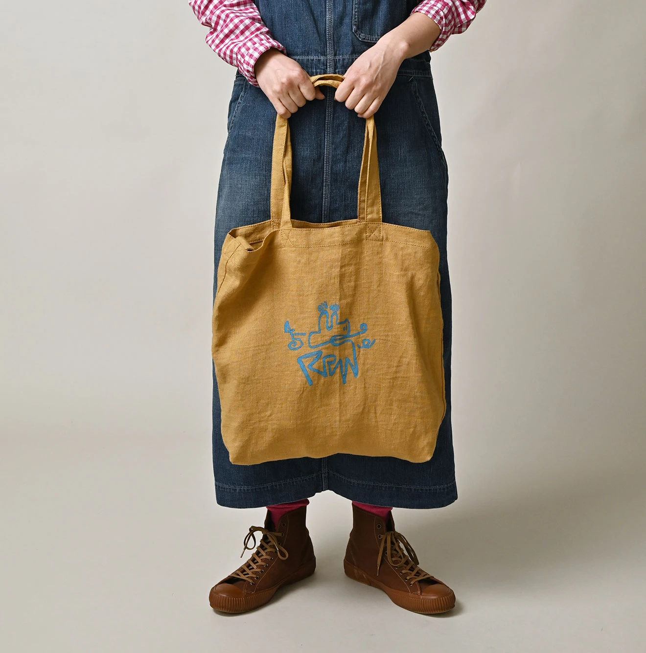 45R(フォーティファイブアール) |インドリネンのナスッピーくん45星トート（中）