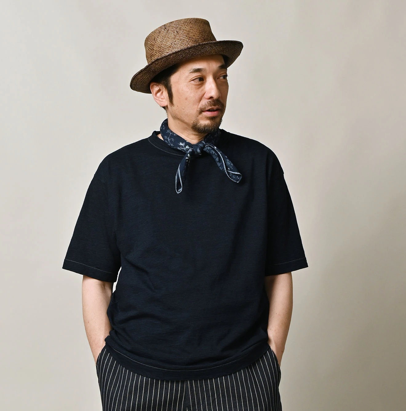 45R（フォーティファイブアール）| 天竺の908 45星Tシャツ（インディゴ