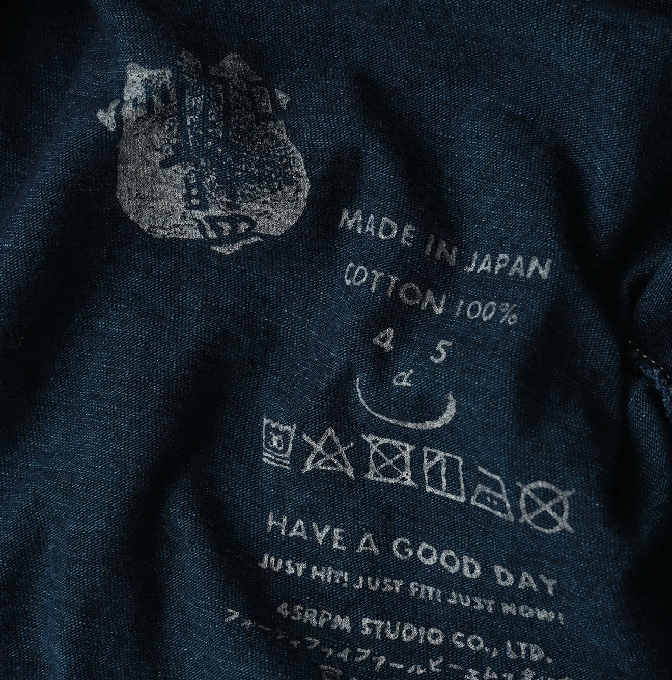 45R（フォーティファイブアール）| 天竺の908 45星Tシャツ（インディゴ