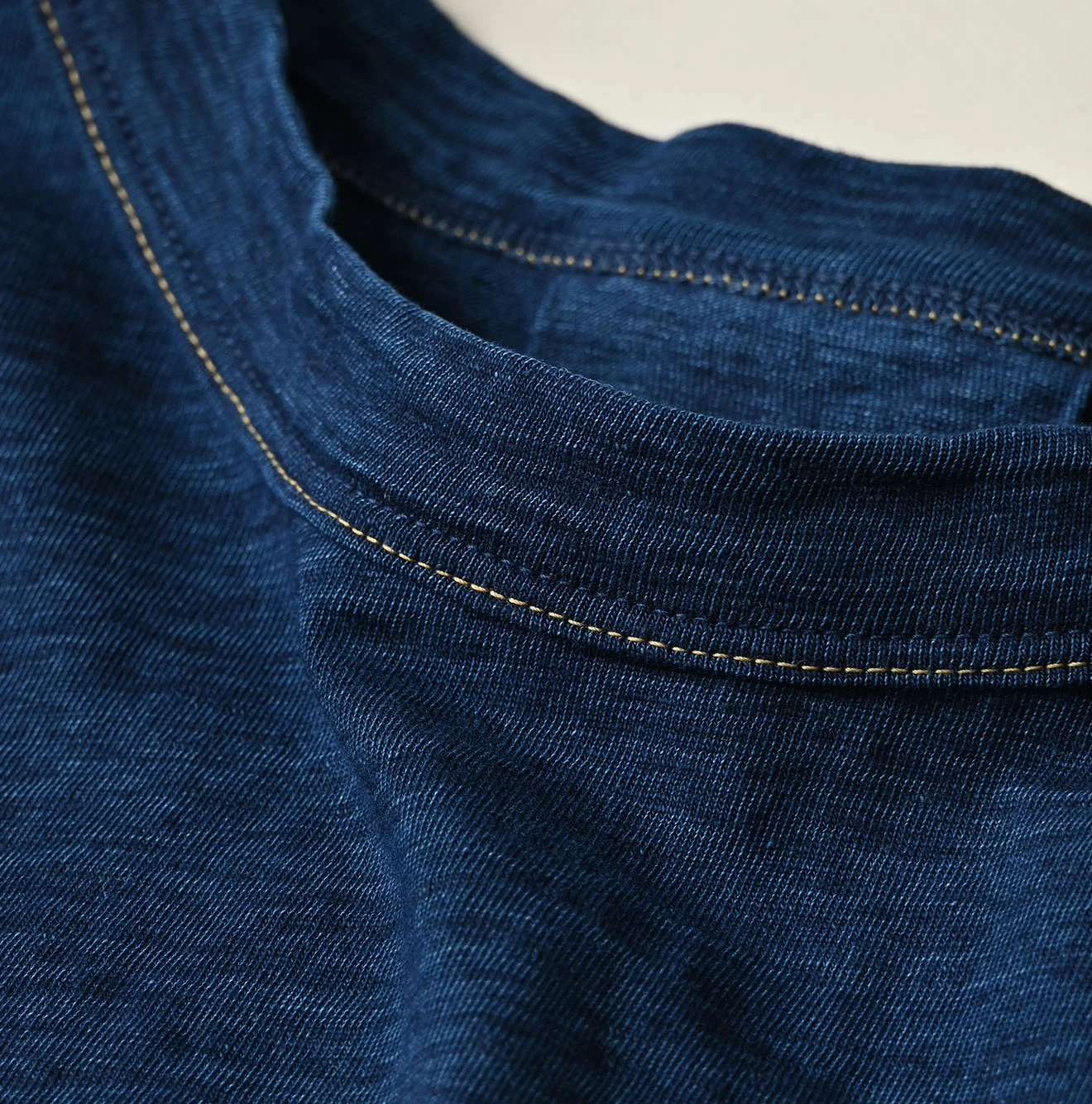 45R(フォーティファイブアール) |天竺のフレアTシャツ（インディゴ 濃）