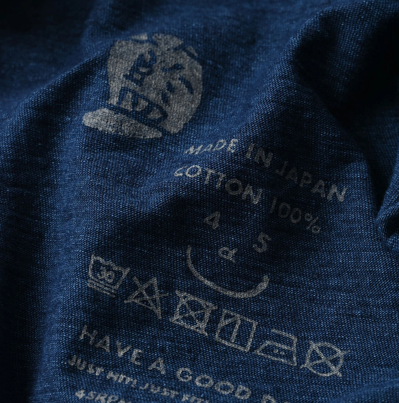 45R(フォーティファイブアール) |天竺のフレアTシャツ（インディゴ 濃）