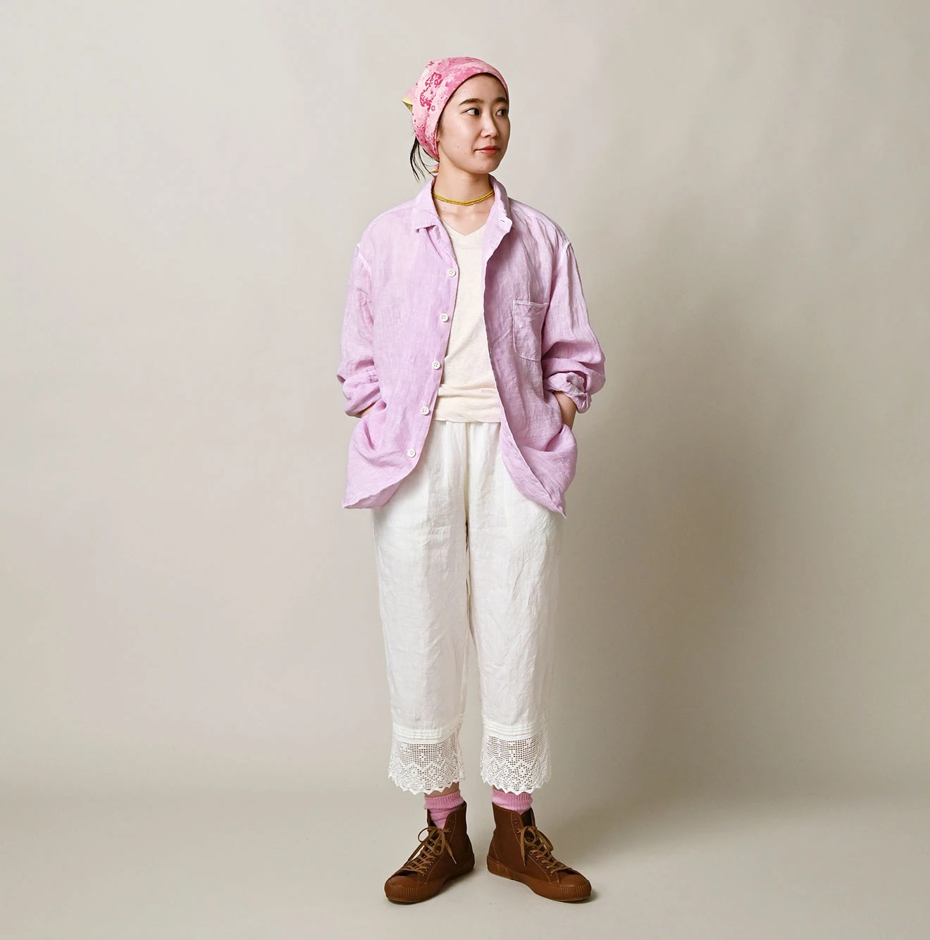 45R(フォーティファイブアール) |インドリネンの908マーチャルシャツ（45草染）