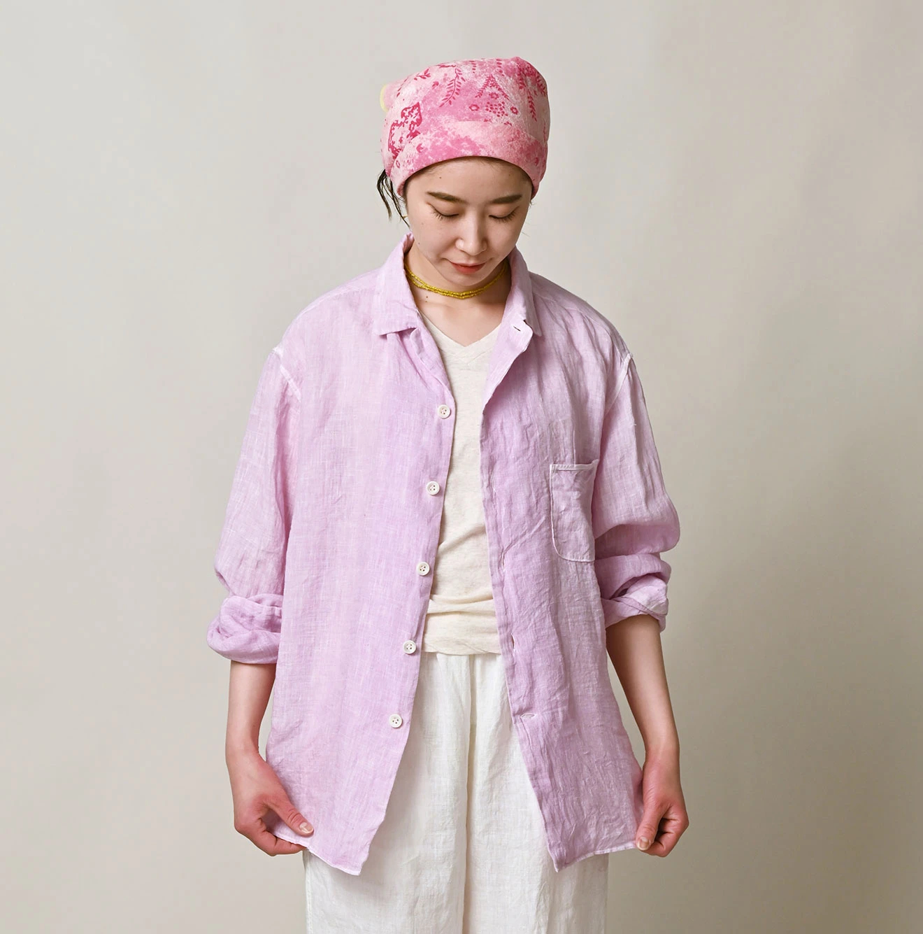 45R(フォーティファイブアール) |インドリネンの908マーチャルシャツ（45草染）