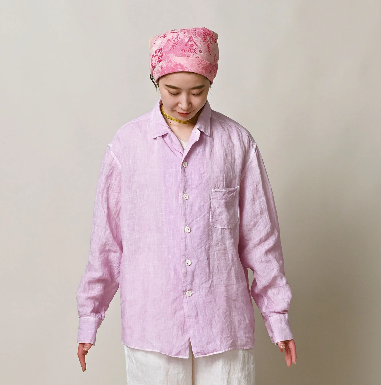 45R(フォーティファイブアール) |インドリネンの908マーチャルシャツ（45草染）