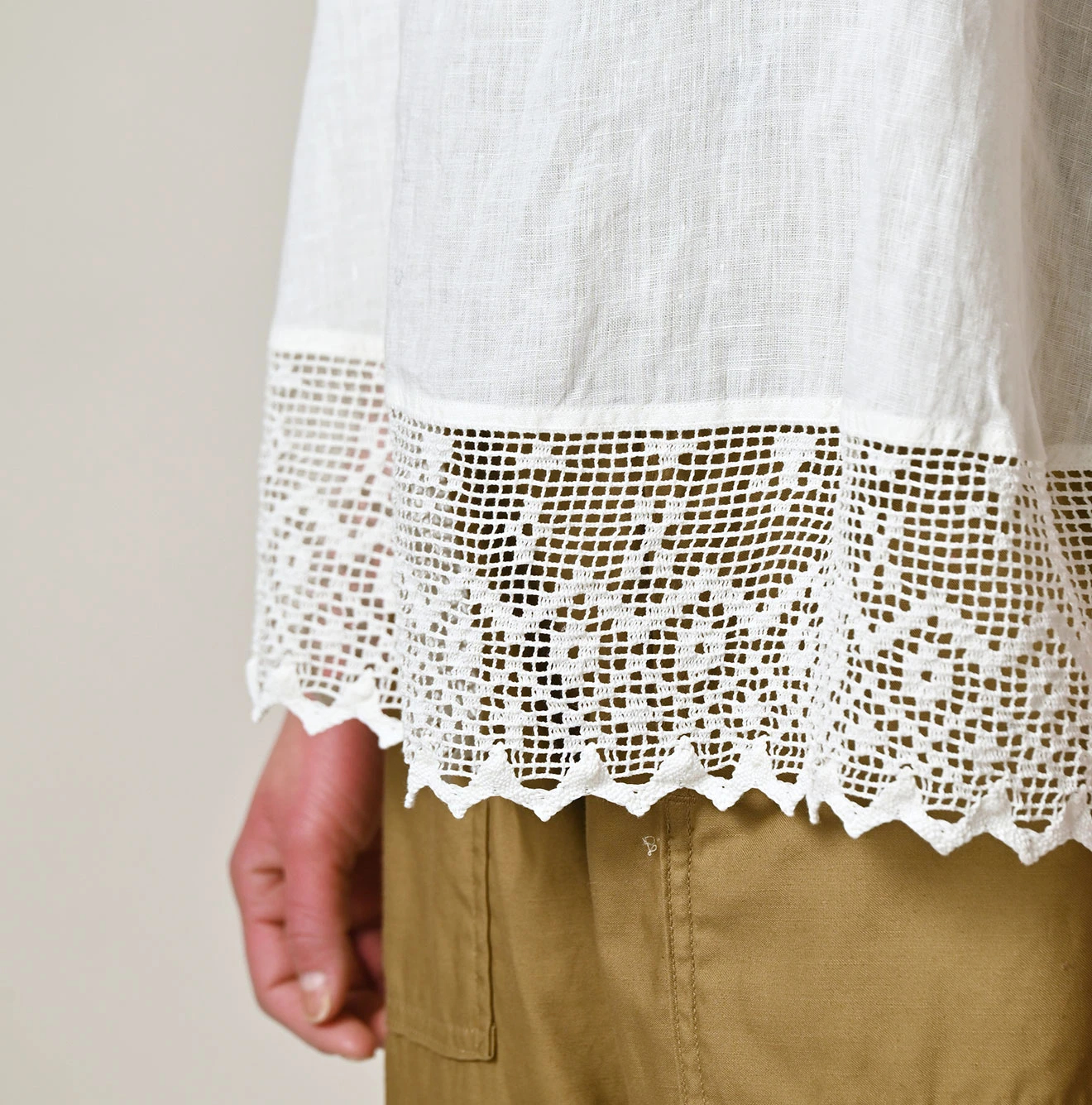 45R(フォーティファイブアール) |インドリネン×レースのフレアキャミソール