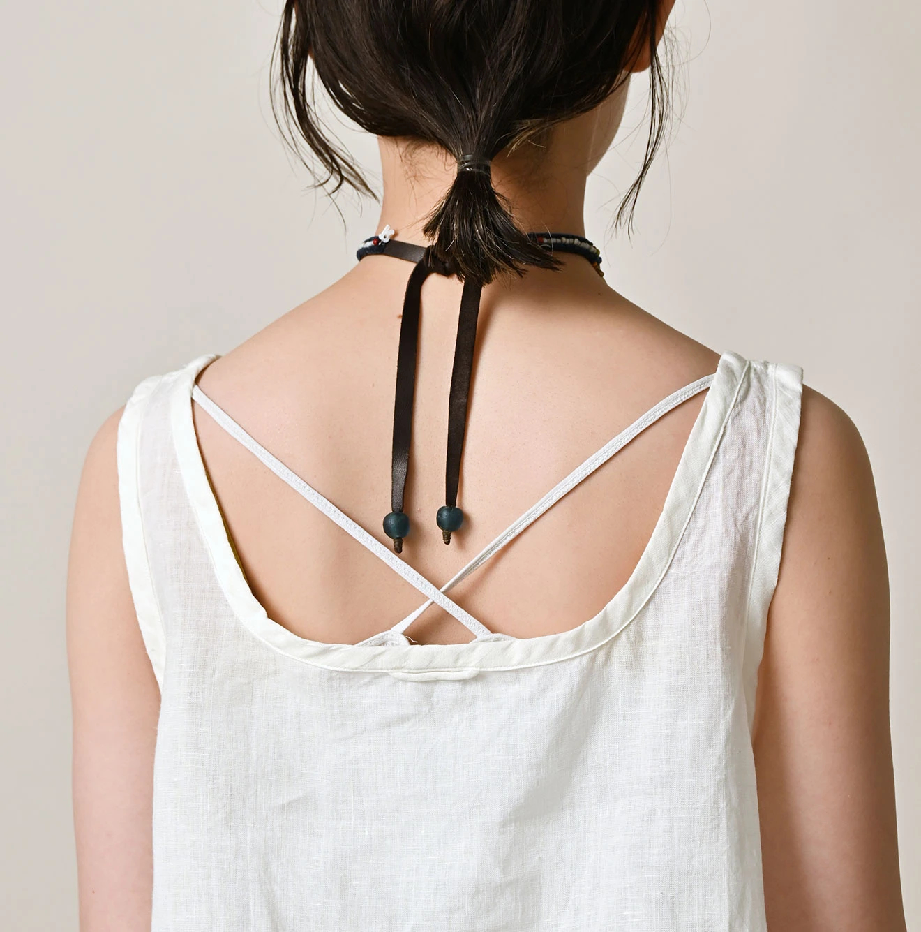 45R(フォーティファイブアール) |インドリネン×レースのフレアキャミソール