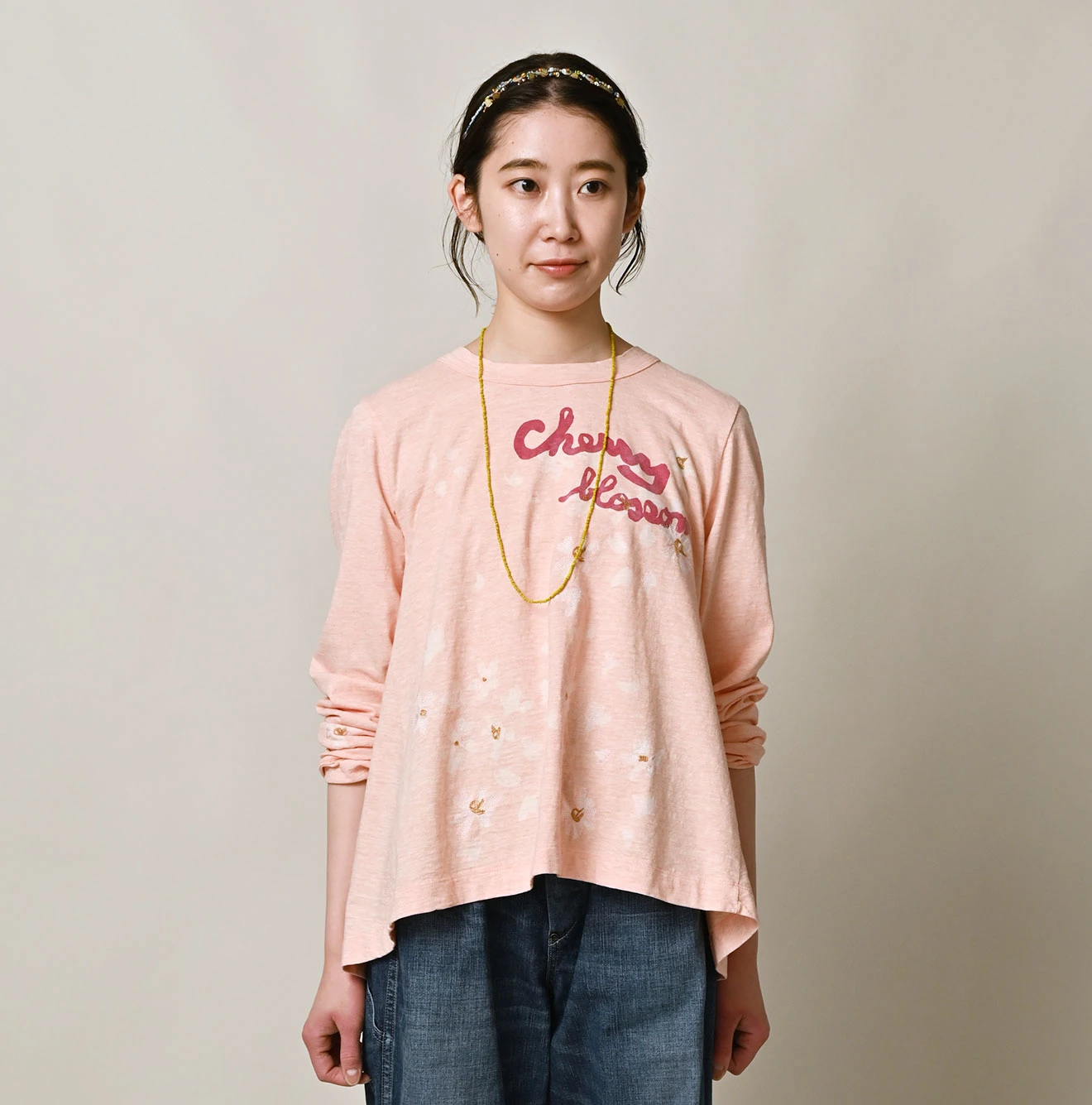 45R(フォーティファイブアール) |天竺の桜吹雪フレアTシャツ