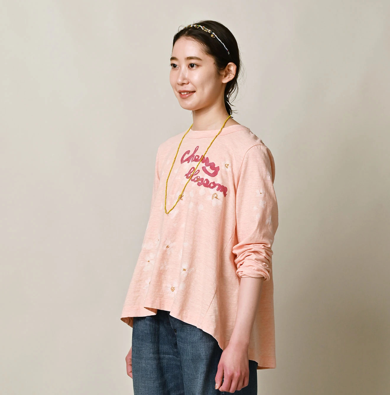 45R(フォーティファイブアール) |天竺の桜吹雪フレアTシャツ