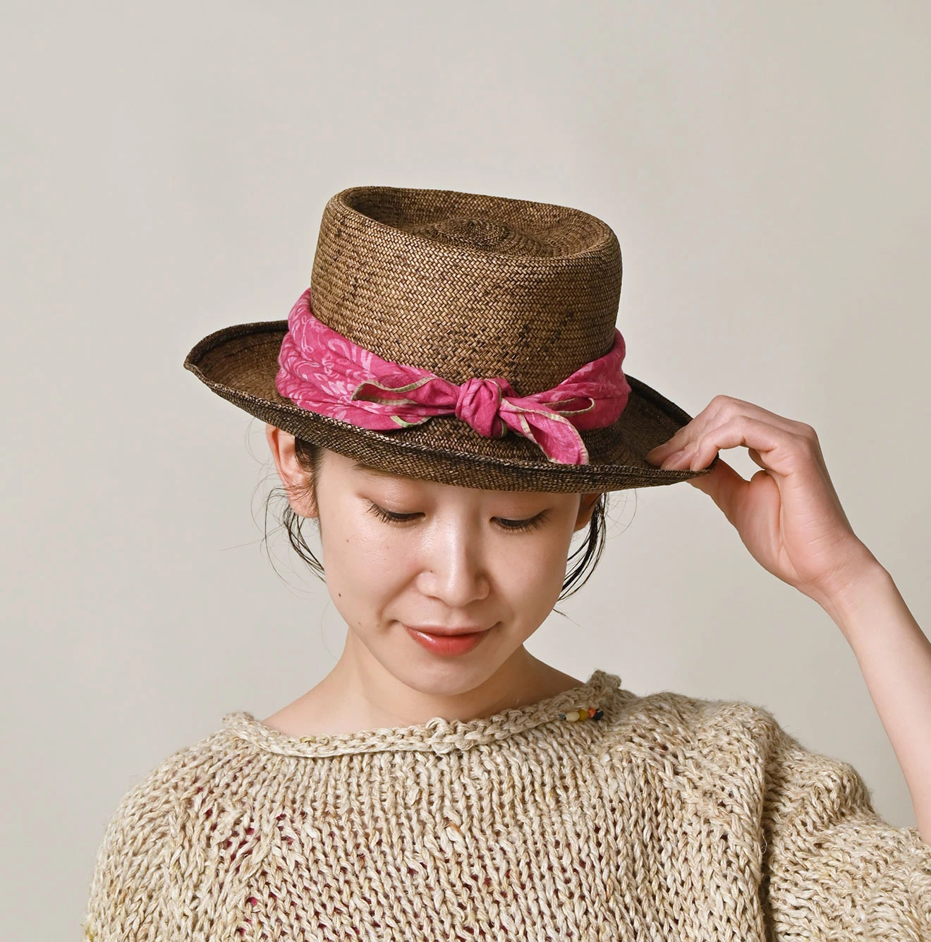 45R(フォーティファイブアール) |リネンの桜染バンダナ