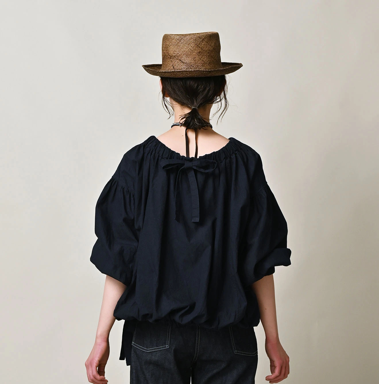 45R(フォーティファイブアール) |バチストのサックブラウス（インディゴ）