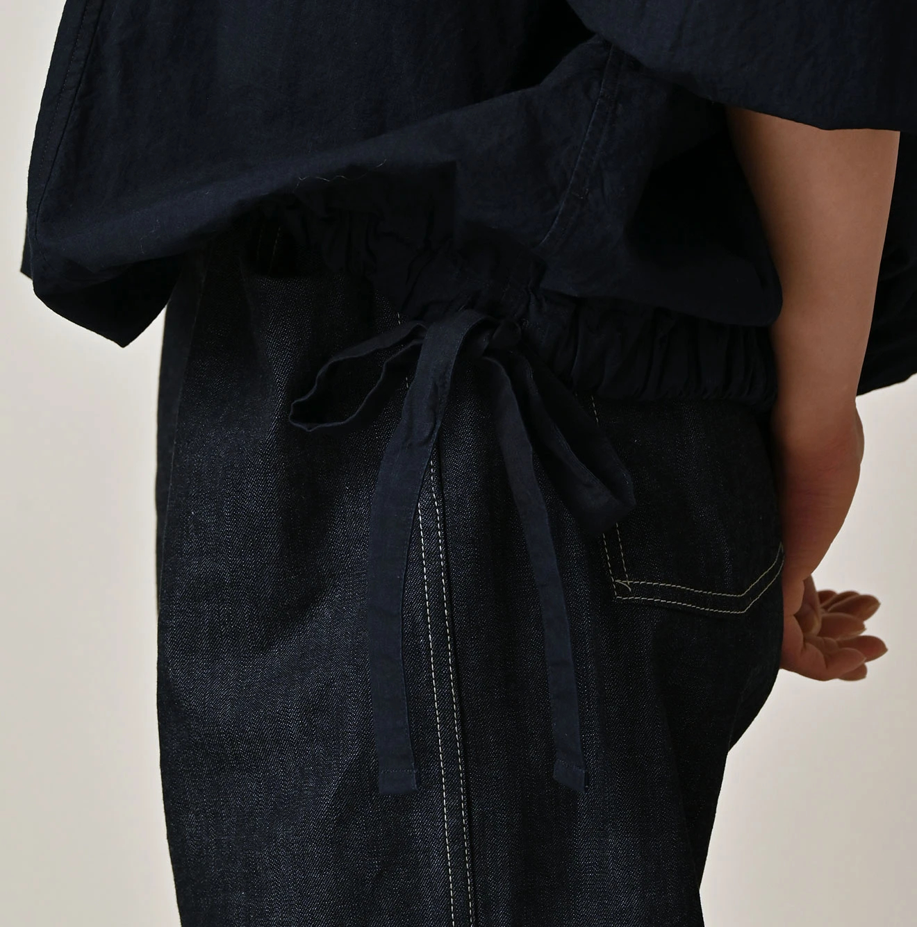 45R(フォーティファイブアール) |バチストのサックブラウス（インディゴ）