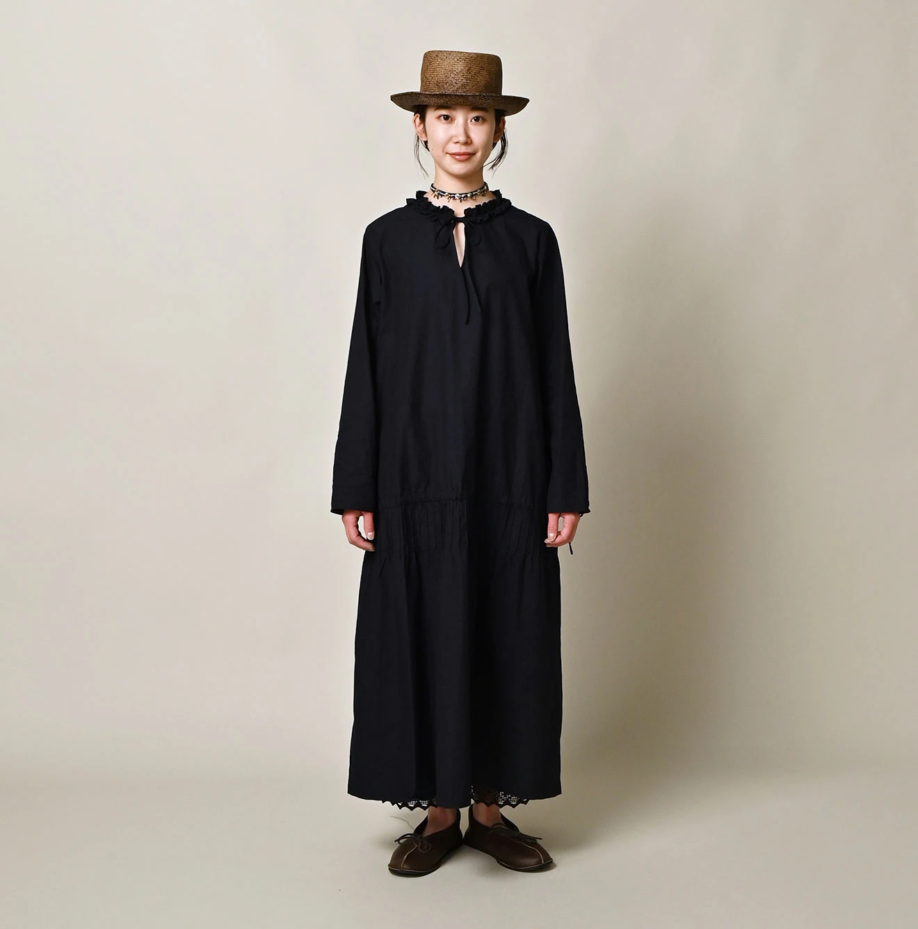 45R(フォーティファイブアール) |バチストのフリルカラードレス（インディゴ）