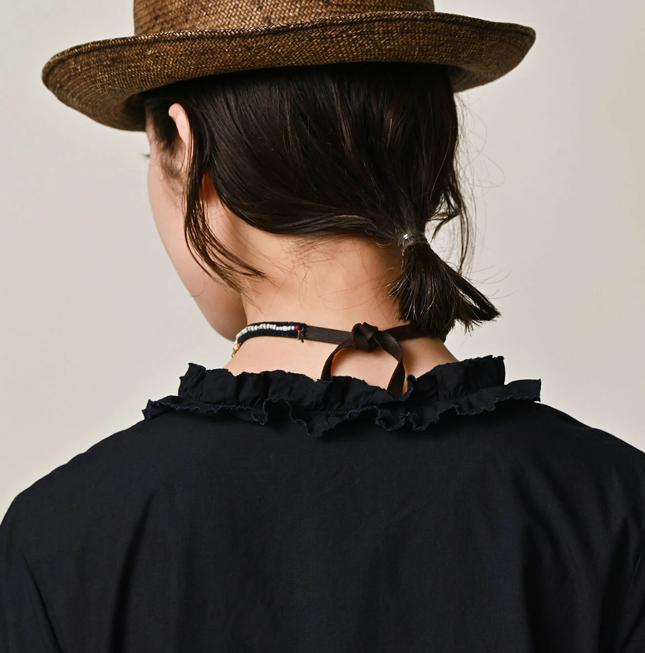 45R(フォーティファイブアール) |バチストのフリルカラードレス（インディゴ）