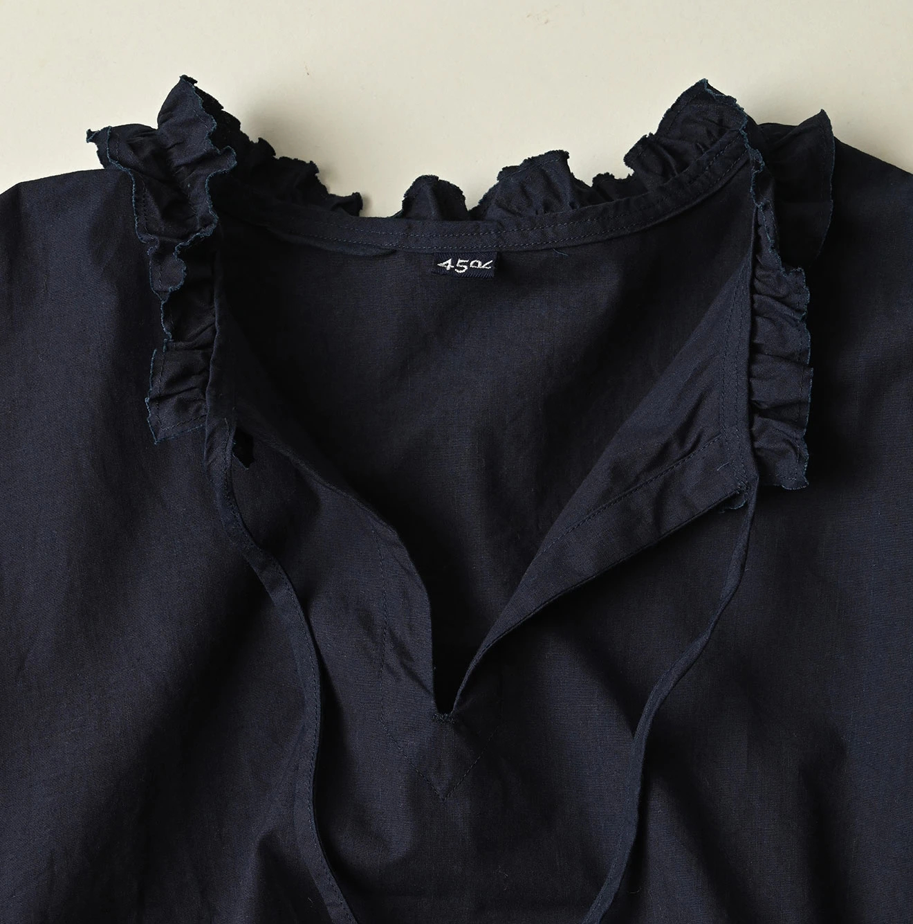 45R(フォーティファイブアール) |バチストのフリルカラードレス（インディゴ）