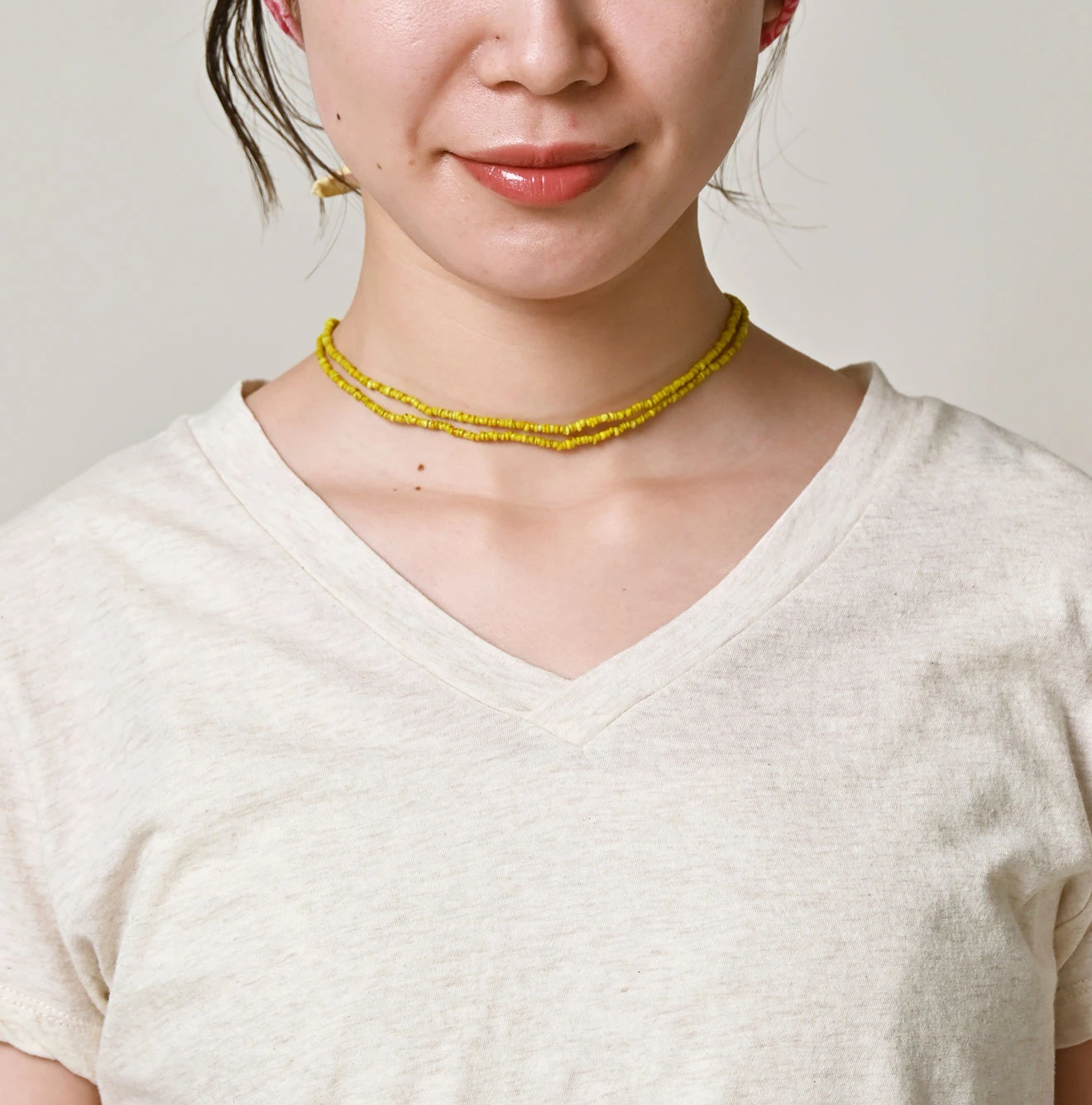 45R(フォーティファイブアール) |薄天竺のVネックチビTシャツ（トップ）