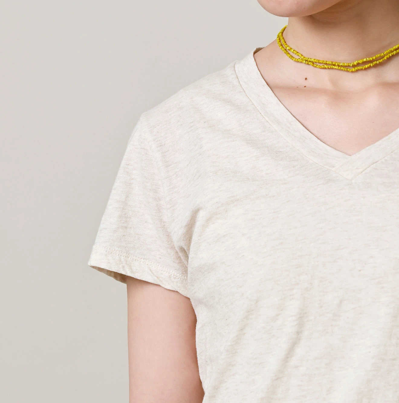 45R(フォーティファイブアール) |薄天竺のVネックチビTシャツ（トップ）