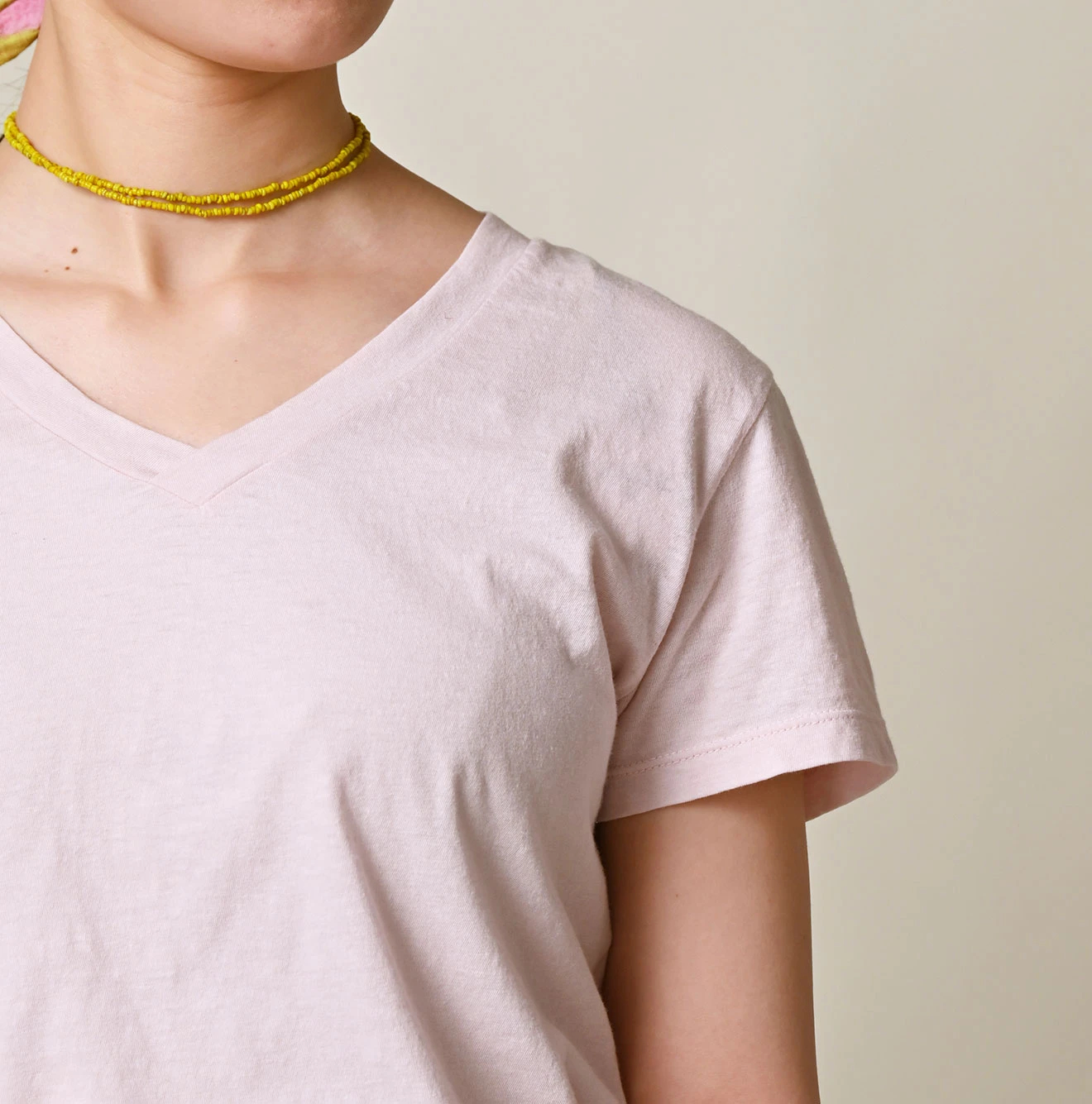 45R(フォーティファイブアール) |薄天竺のVネックチビTシャツ