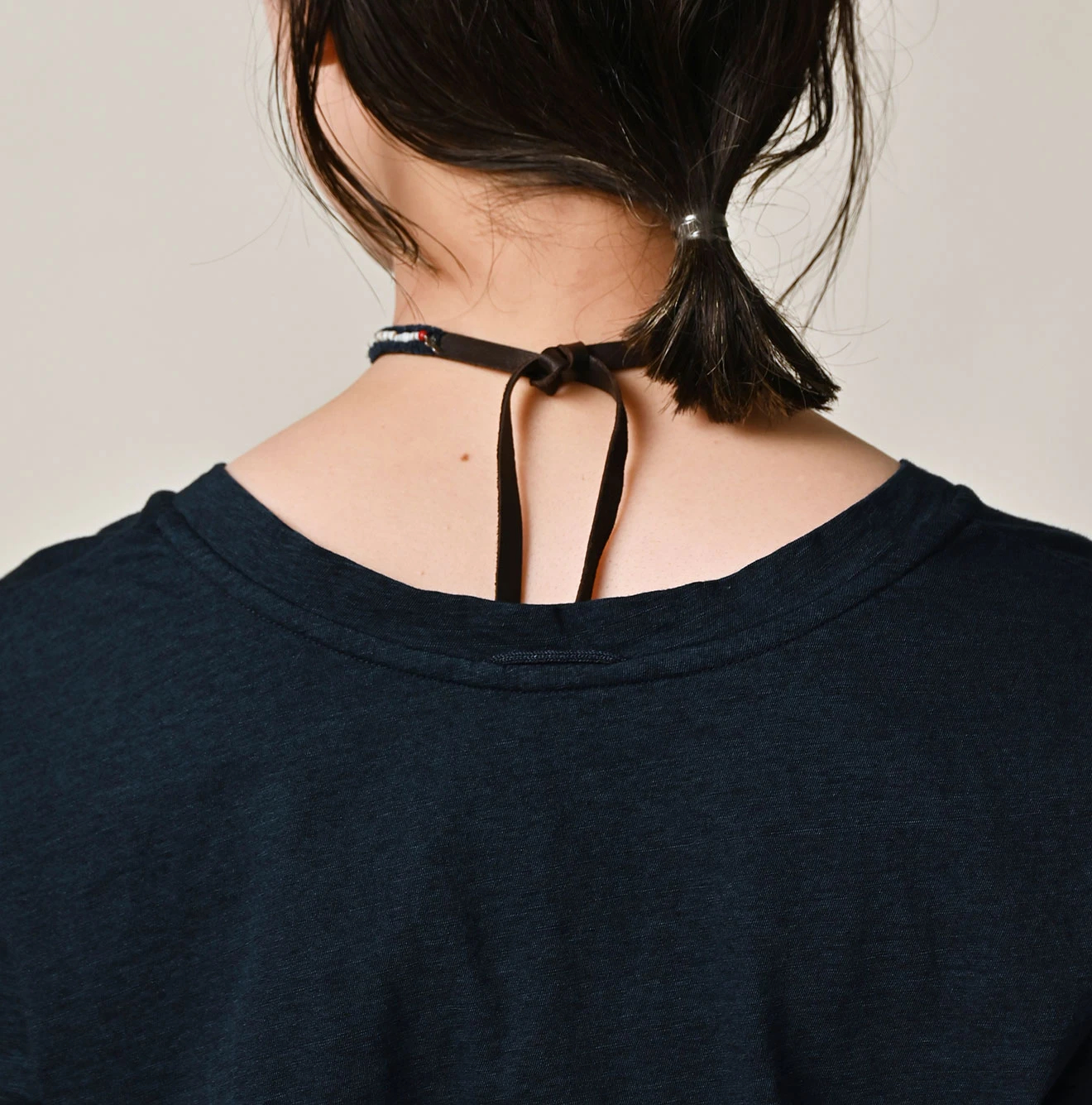 45R(フォーティファイブアール) |薄天竺のVネックチビTシャツ（インディゴ）