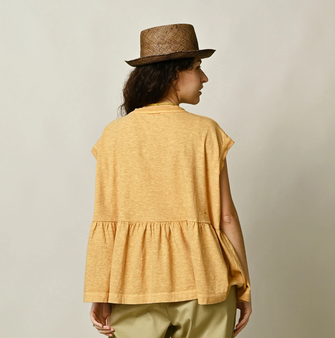 45R(フォーティファイブアール) |天竺のギャザーMシャツ（45草染）