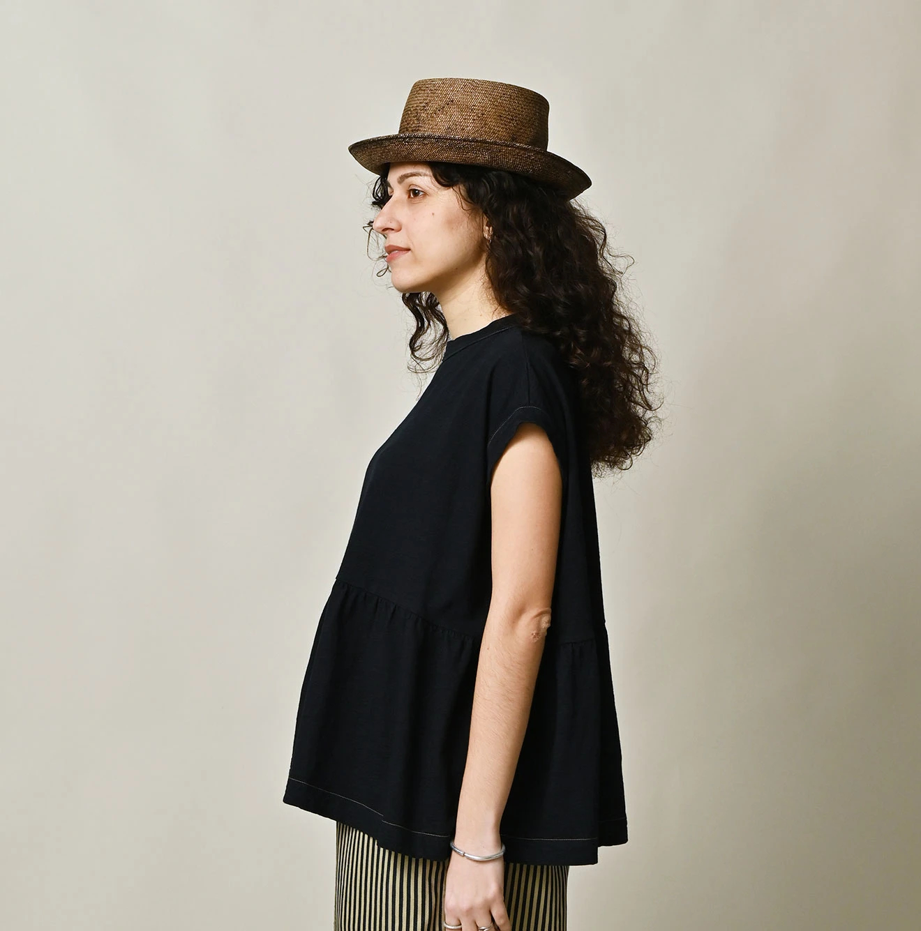 45R(フォーティファイブアール) |天竺のギャザーMシャツ（インディゴ）