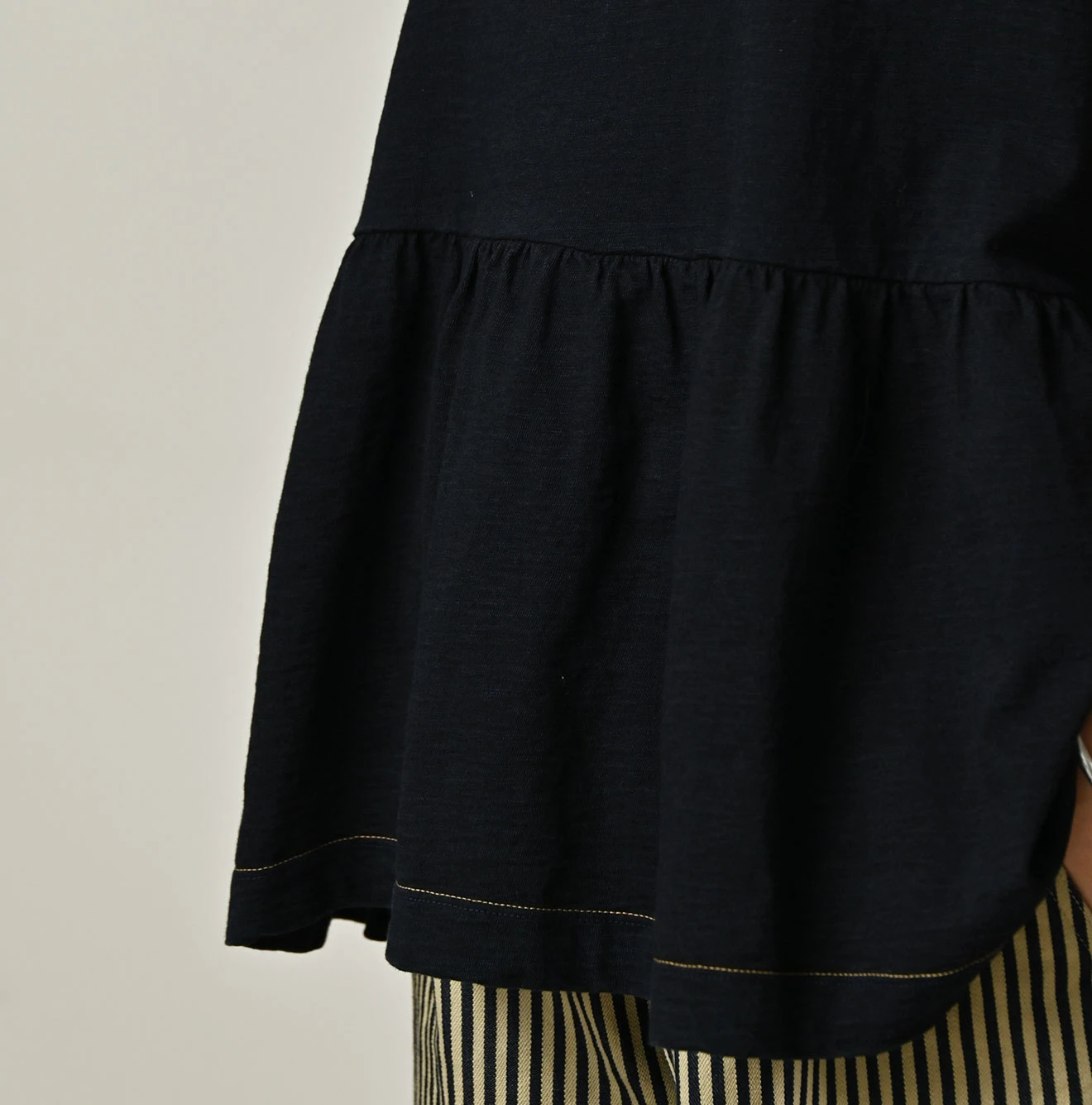 45R(フォーティファイブアール) |天竺のギャザーMシャツ（インディゴ）