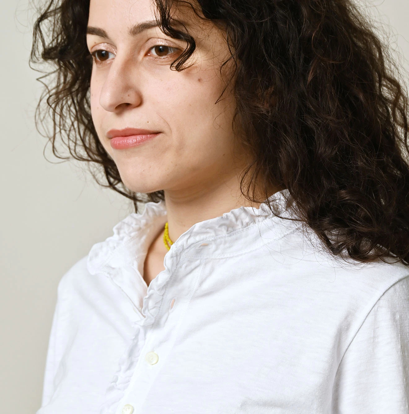 45R(フォーティファイブアール) |天竺のフリル四角カーディガン