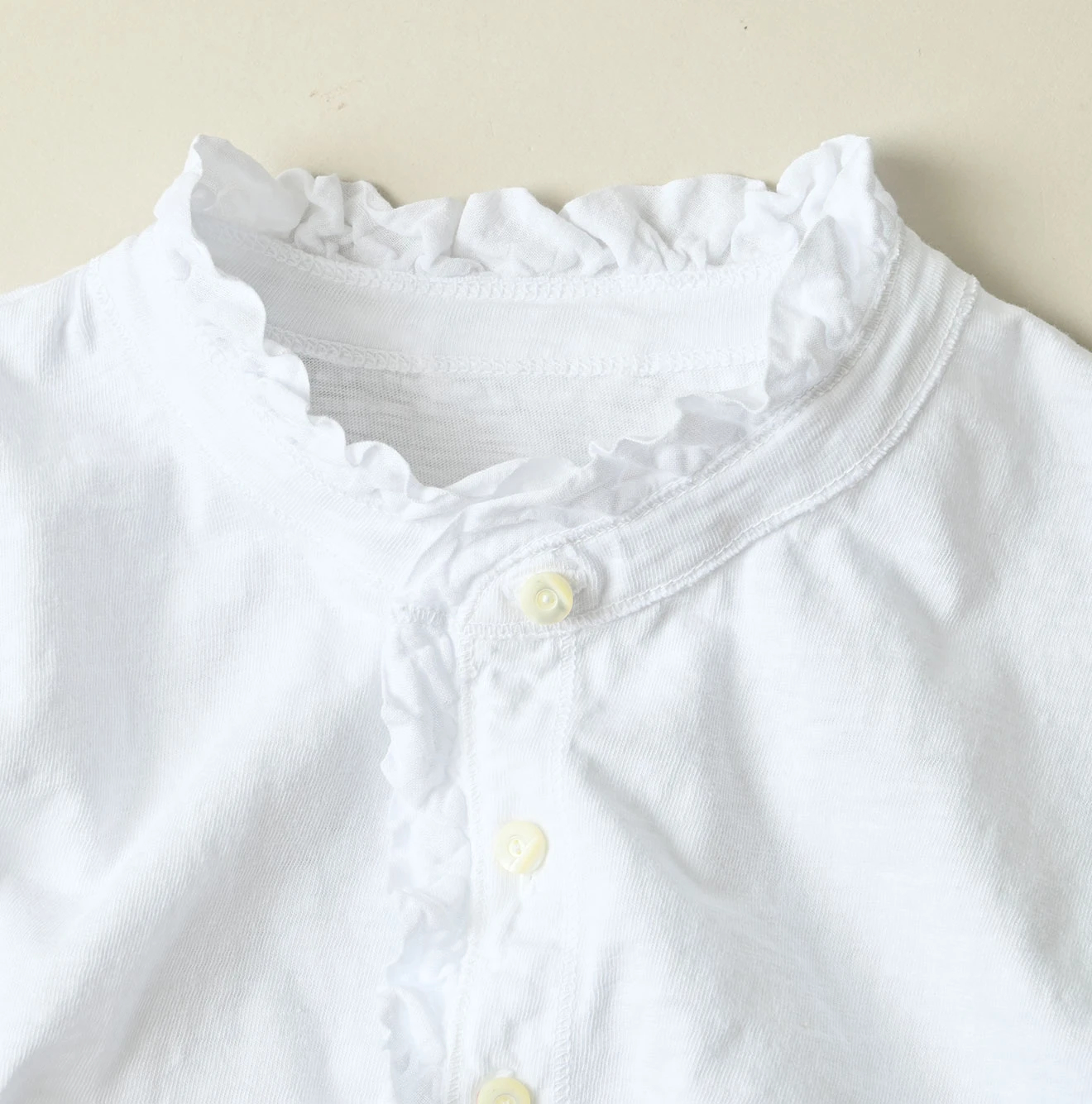 45R(フォーティファイブアール) |天竺のフリル四角カーディガン