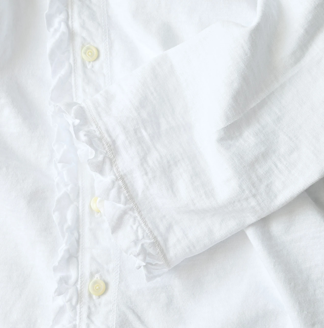 45R(フォーティファイブアール) |天竺のフリル四角カーディガン