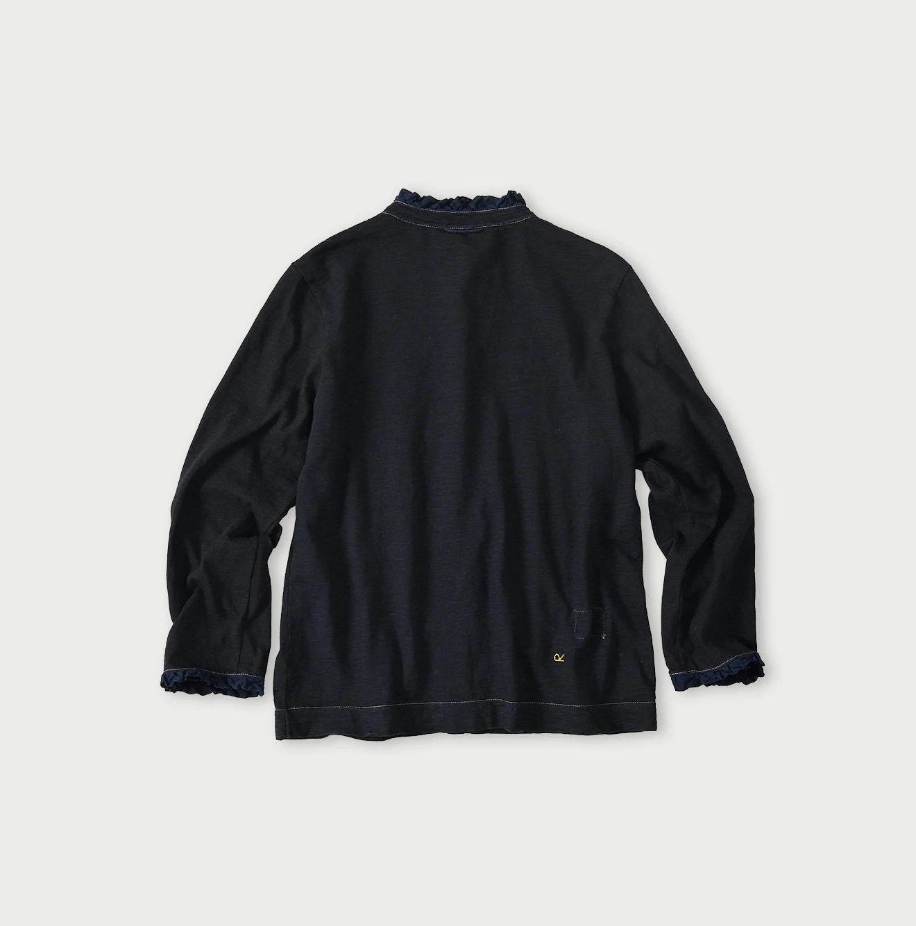 45R(フォーティファイブアール) |天竺のフリル四角カーディガン（インディゴ）