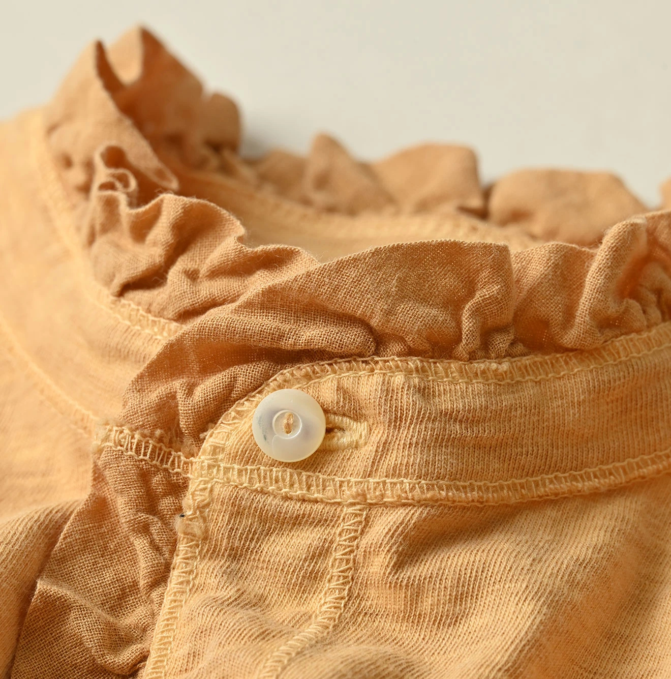 45R(フォーティファイブアール) |天竺のフリル四角カーディガン（45草染）