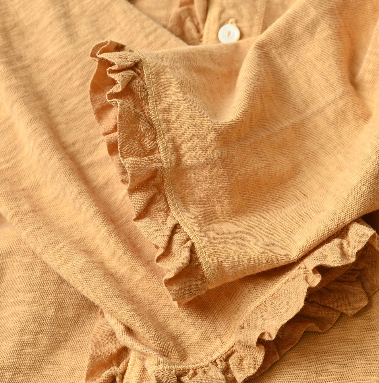 45R(フォーティファイブアール) |天竺のフリル四角カーディガン（45草染）