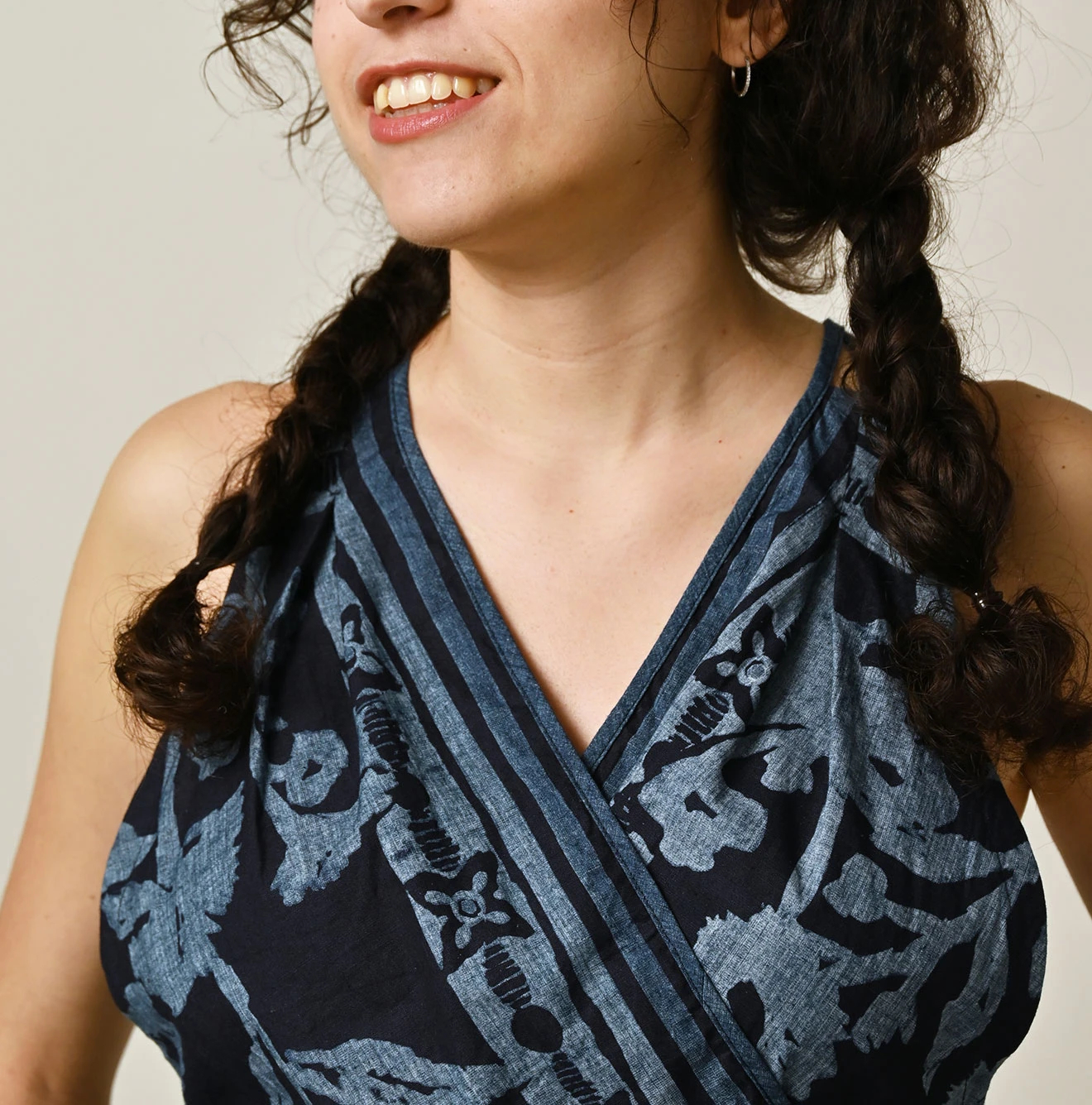 45R(フォーティファイブアール) |インドカディのフラックスフラワータンクブラ（インディゴ）