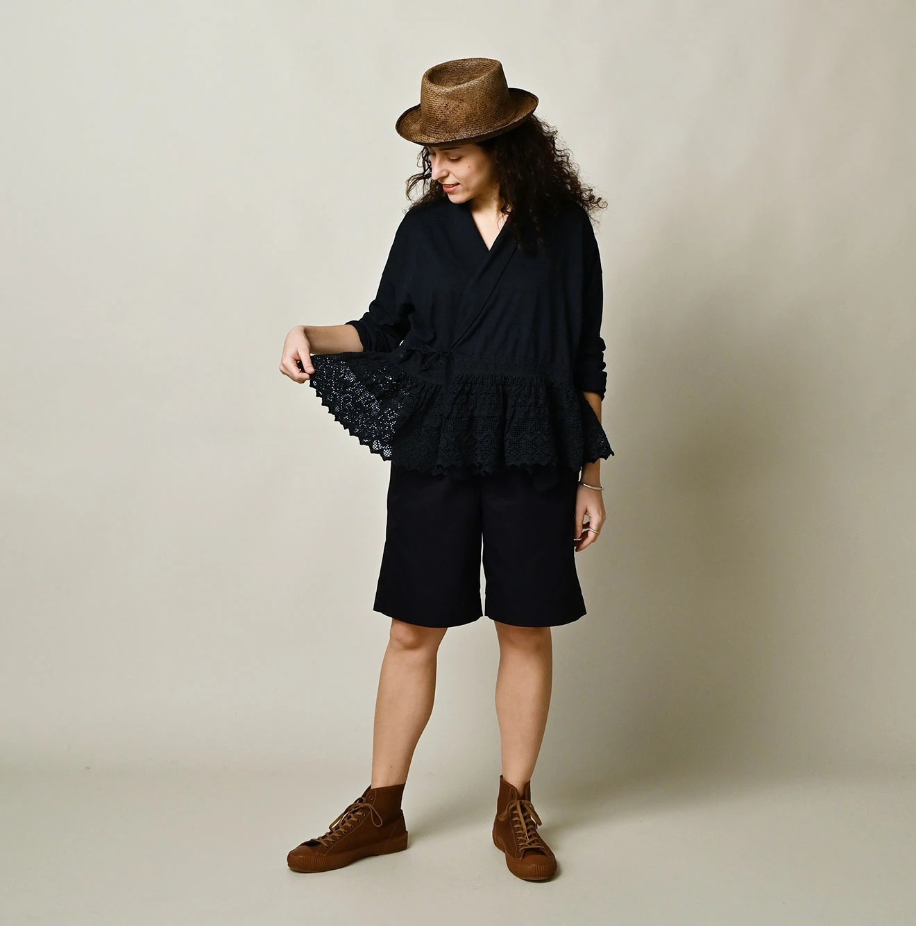 45R(フォーティファイブアール) |天竺×レースのカシュクール（インディゴ）