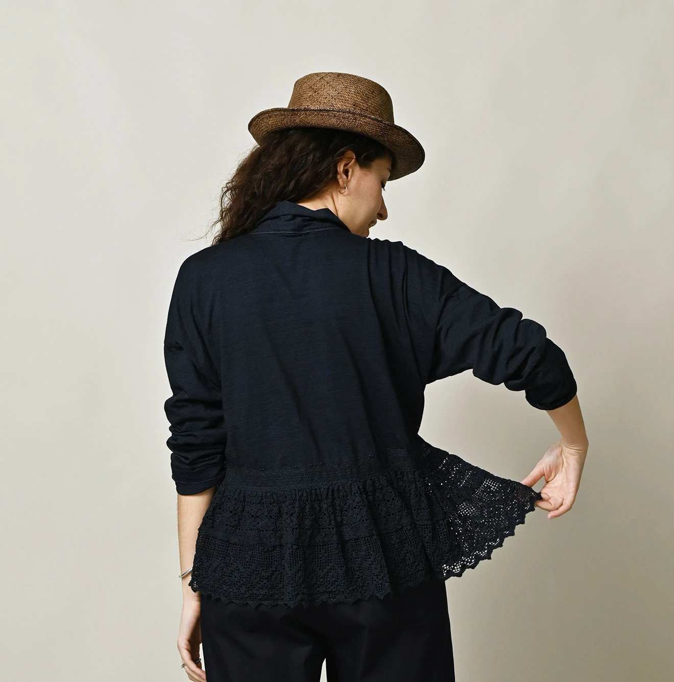 45R(フォーティファイブアール) |天竺×レースのカシュクール（インディゴ）