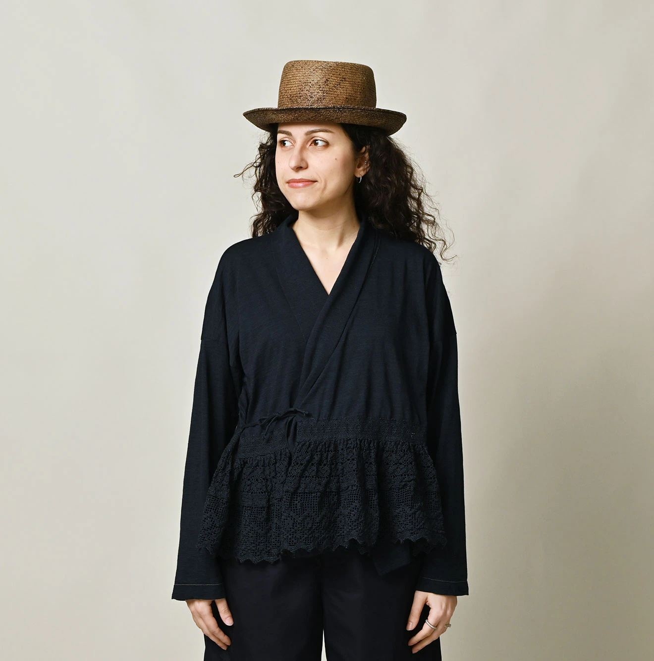 45R(フォーティファイブアール) |天竺×レースのカシュクール（インディゴ）