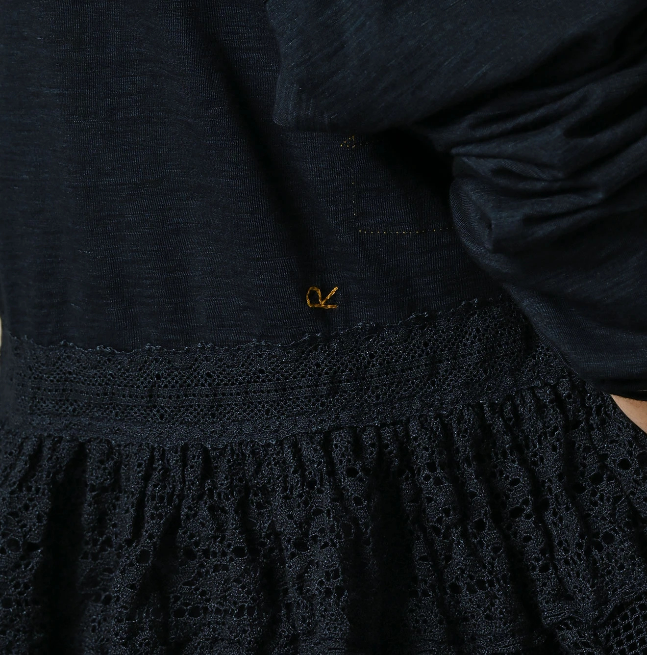 45R(フォーティファイブアール) |天竺×レースのカシュクール（インディゴ）