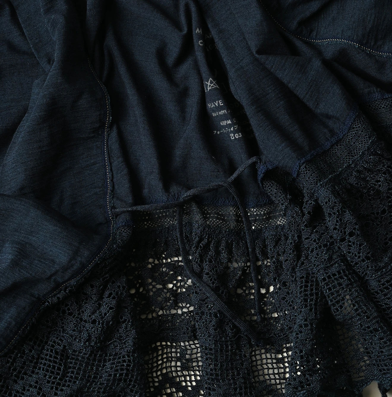 45R(フォーティファイブアール) |天竺×レースのカシュクール（インディゴ）