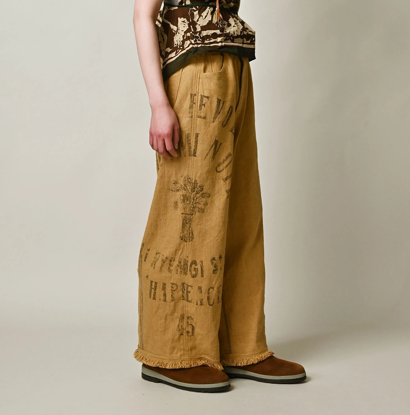 45R(フォーティファイブアール) |インドリネンサックのフリンジパンツ