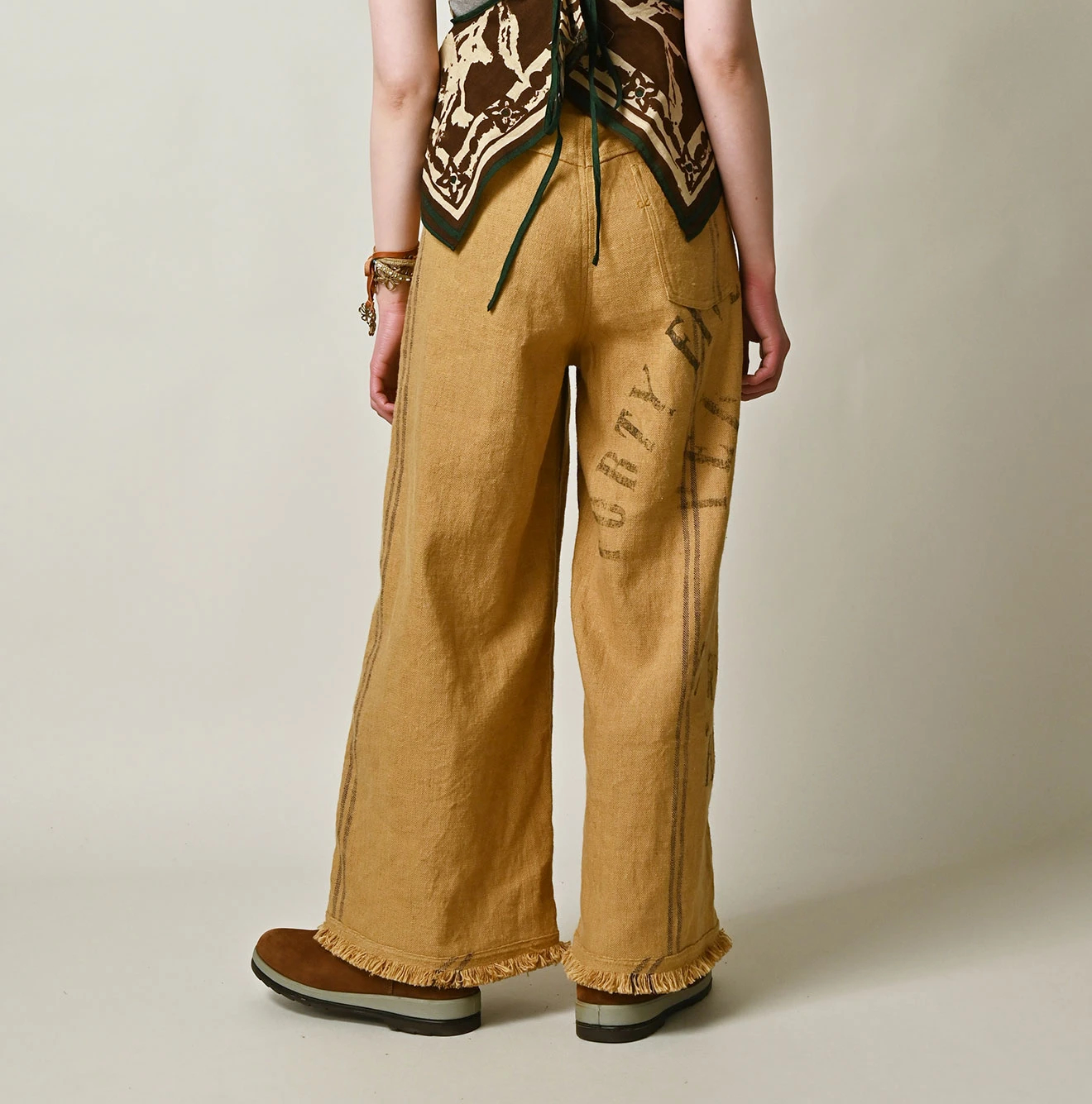 45R(フォーティファイブアール) |インドリネンサックのフリンジパンツ