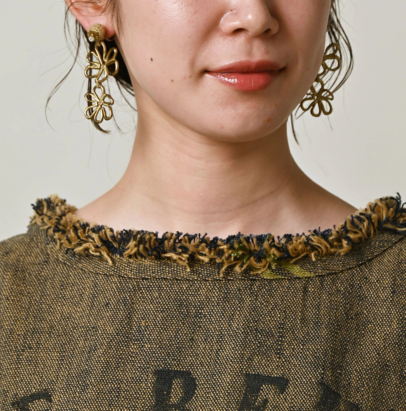 45R(フォーティファイブアール) |インドリネンサックのフリンジドレス（藍）