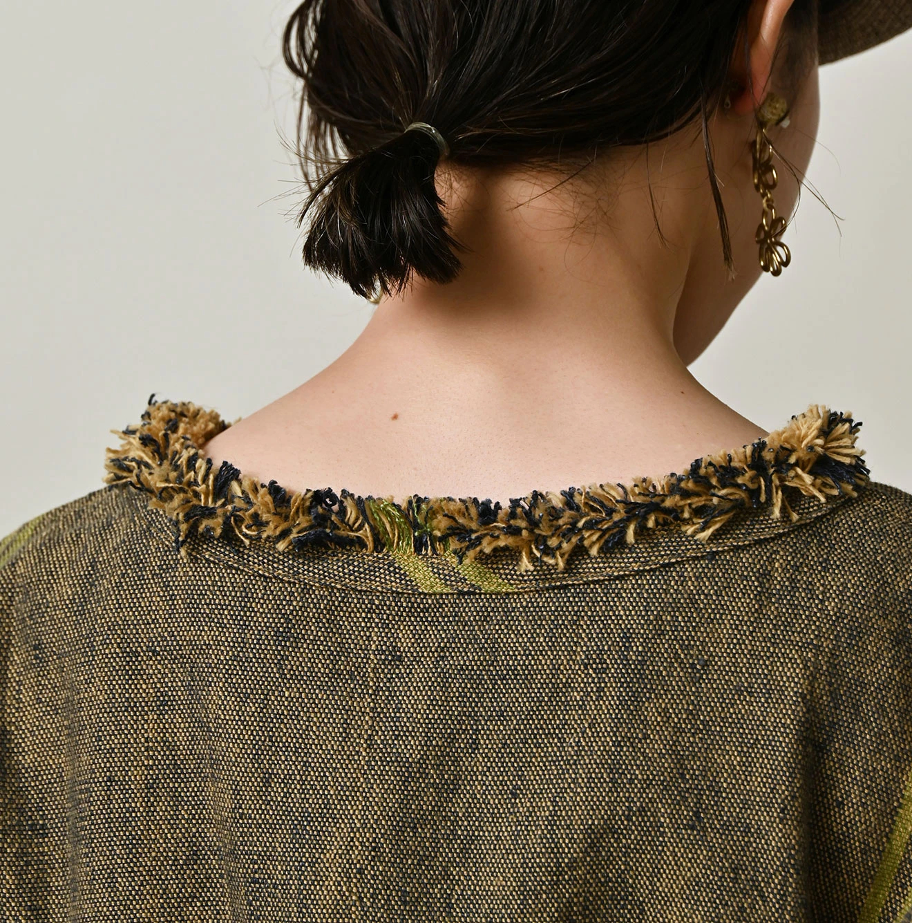 45R(フォーティファイブアール) |インドリネンサックのフリンジドレス（藍）