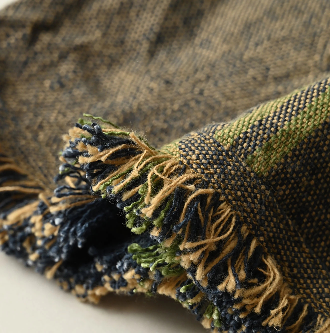 45R(フォーティファイブアール) |インドリネンサックのフリンジドレス（藍）