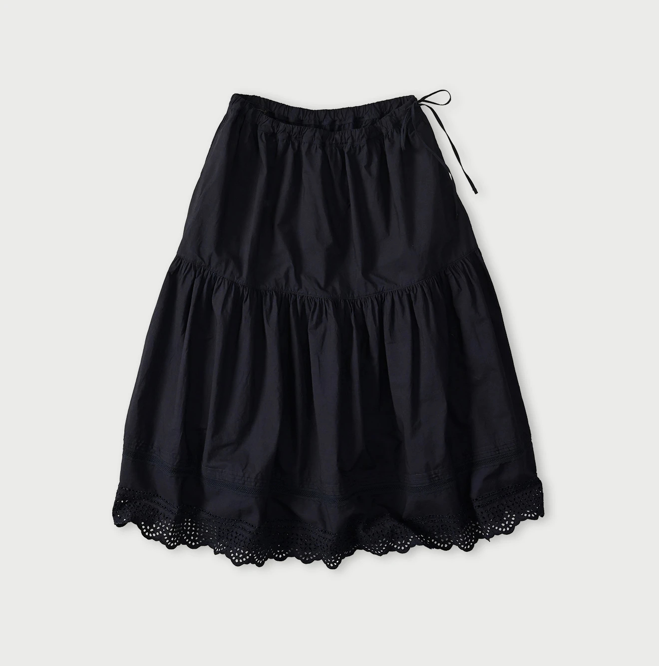 45R(フォーティファイブアール) |バチストカットワークのスカート（インディゴ）