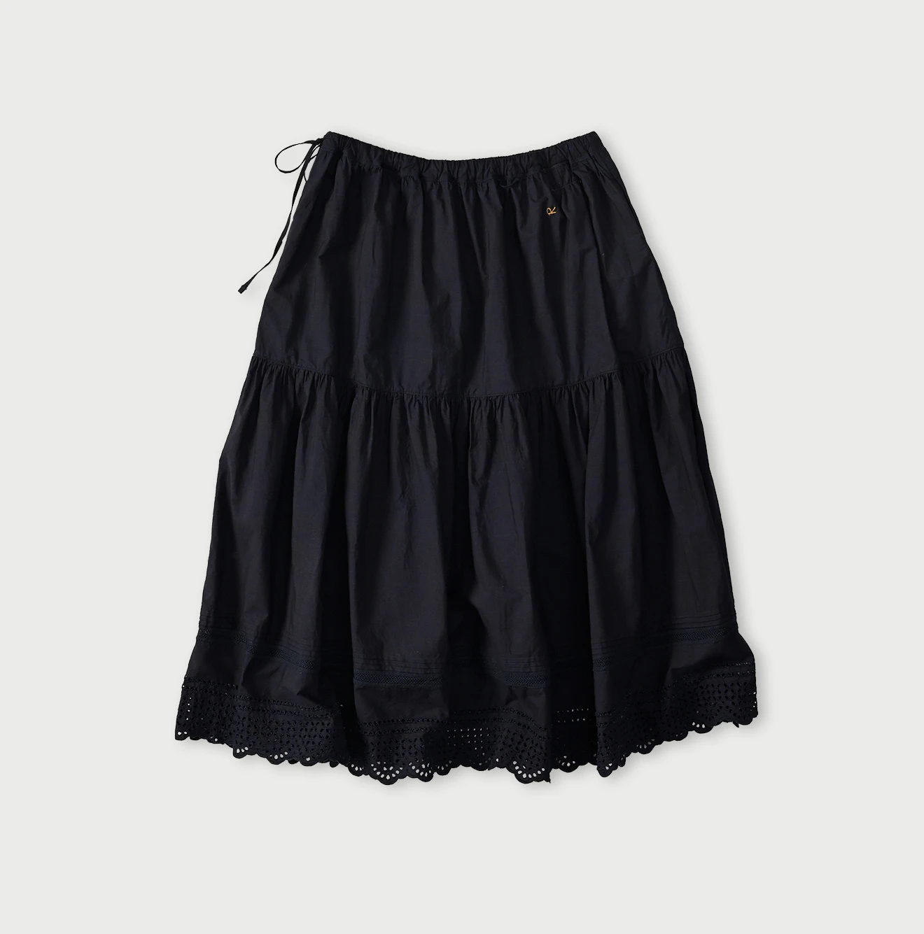 45R(フォーティファイブアール) |バチストカットワークのスカート（インディゴ）